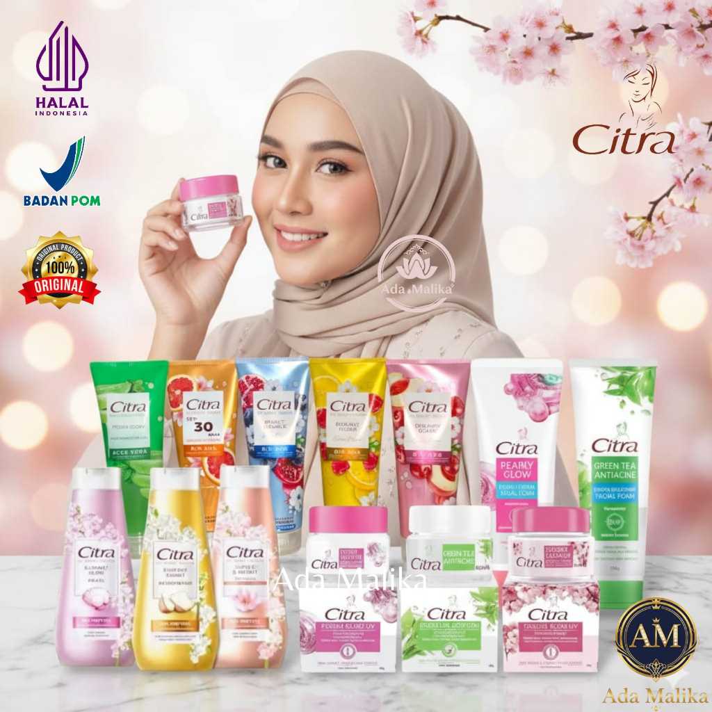 Paket Citra Lengkap all Variant Moisturizer Krim Pearly Glow UV, Sakura Glow ,Green Tea Anti Acne ,C