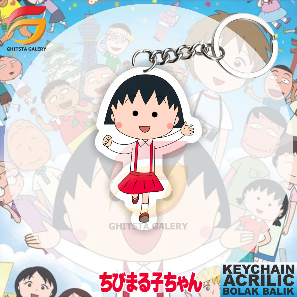 Gantungan Kunci Chibi Maruko Chan - Gantungan Kunci Anime - Gantungan Kunci Akrilik
