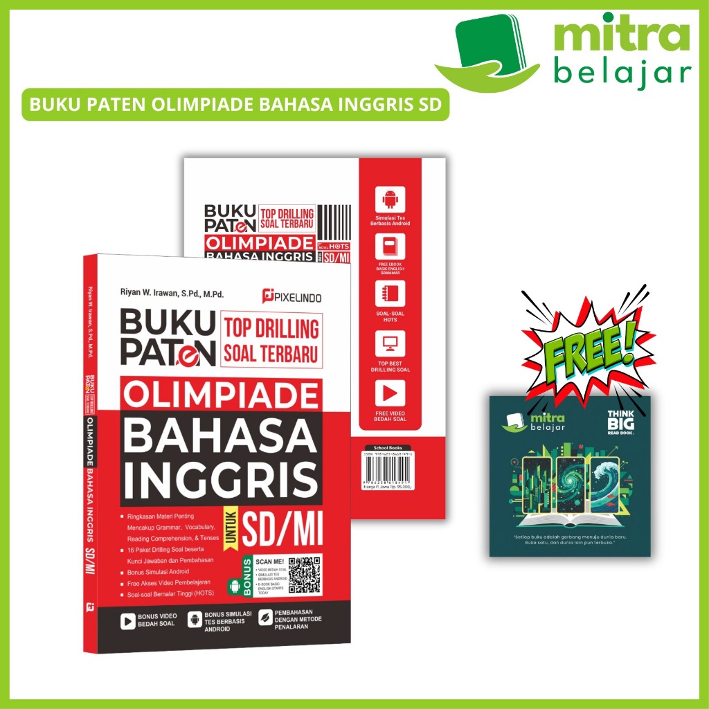 Buku Paten Top Drilling Soal Terbaru Olimpiade Bahasa Inggris SD/MI