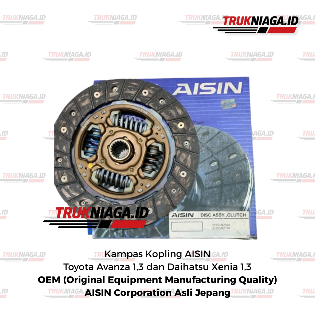 Kampas Kopling Avanza/1.3 Xenia 1.3 AISIN Asli Jepang | Clutch Disc 31250-BZ020 / 31250-BZ130