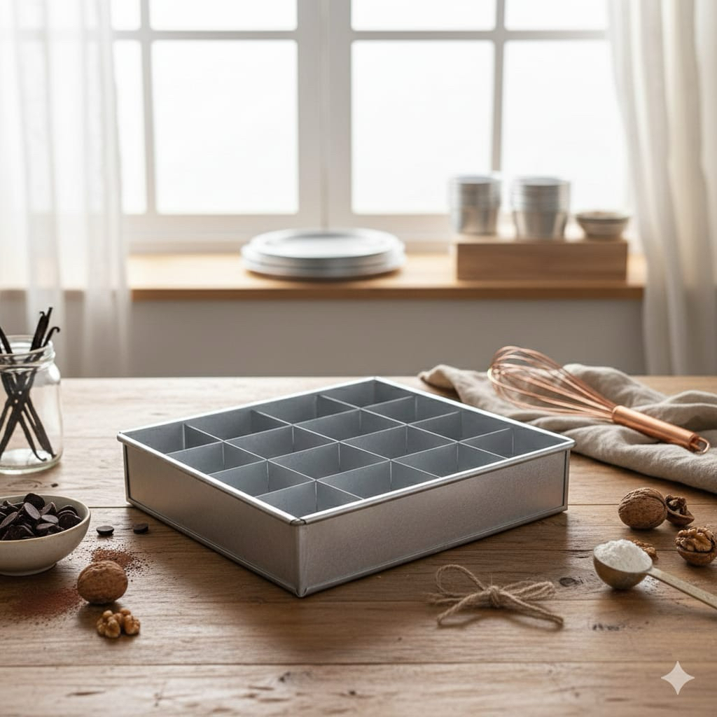 Loyang kue Brownies sekat 25 kotak 20x20