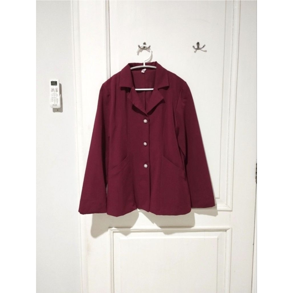 Her Apparel Maroon Blazer