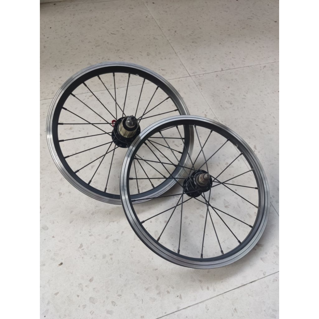 Wheelset jangkrik 16 inch murni vbrake d 20H b 24H cassette