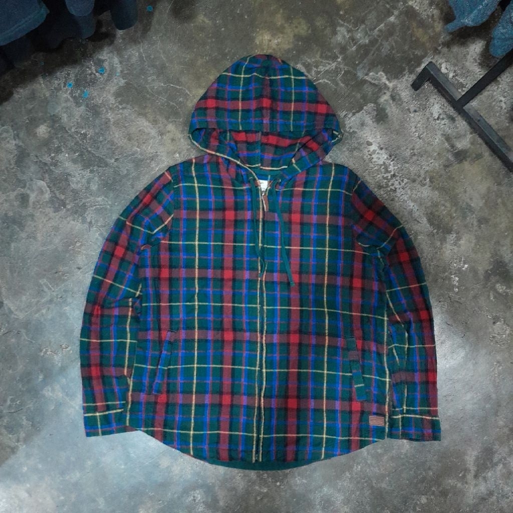 LL BEAN RELAXED FIT FLANNEL ZIPPER HOODIE