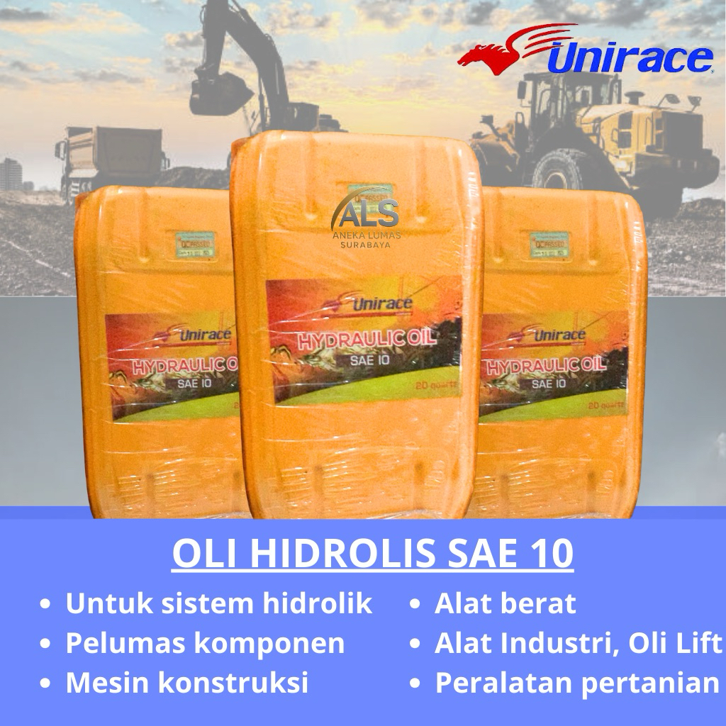 Unirace Oli Hidrolik / Hidrolis SAE 10 Kemasan Paill