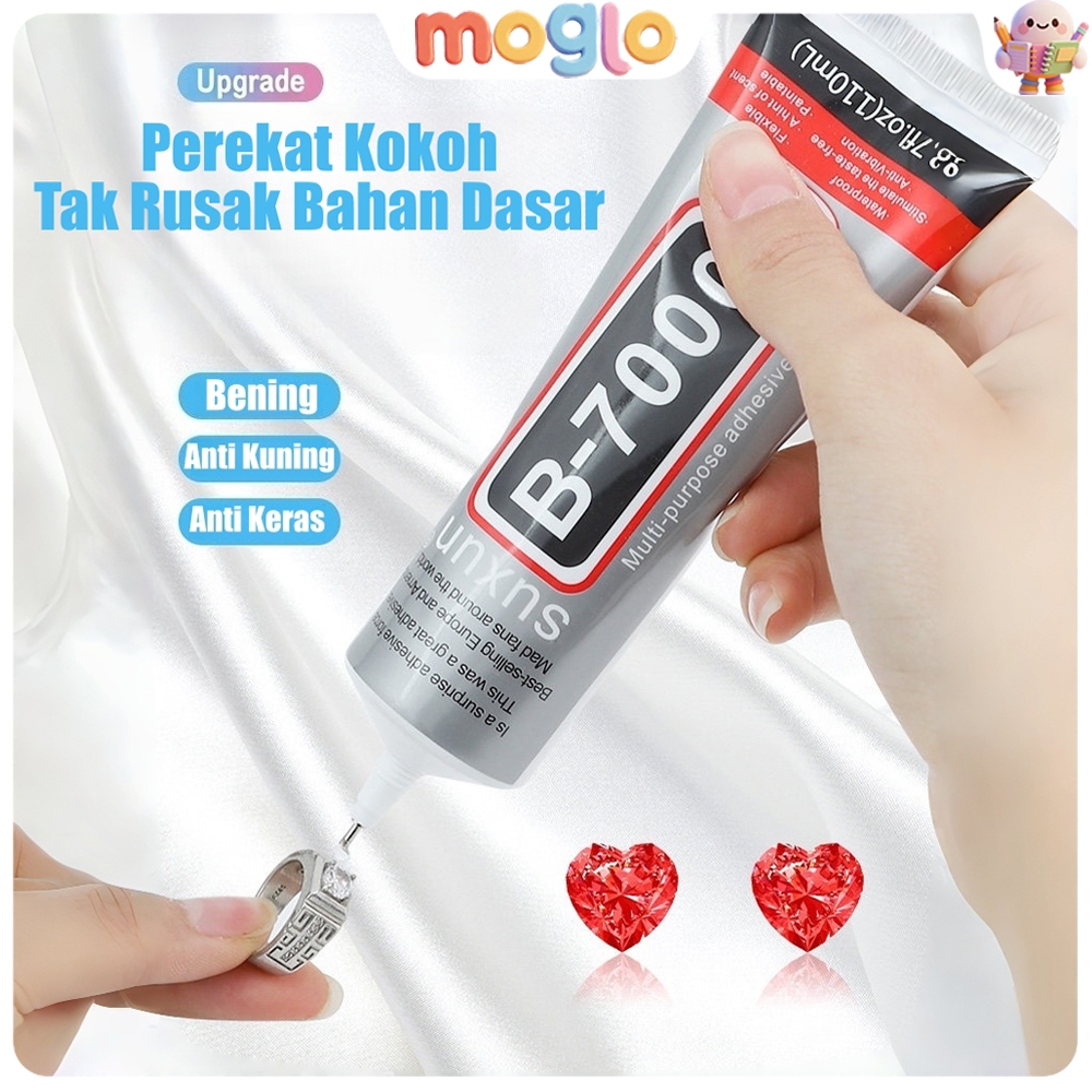 Lem B7000 Original Bening Tanpa Bekas Dengan Jarum - Lem Kuat Serbaguna Untuk Diy Aksesoris / Mainan