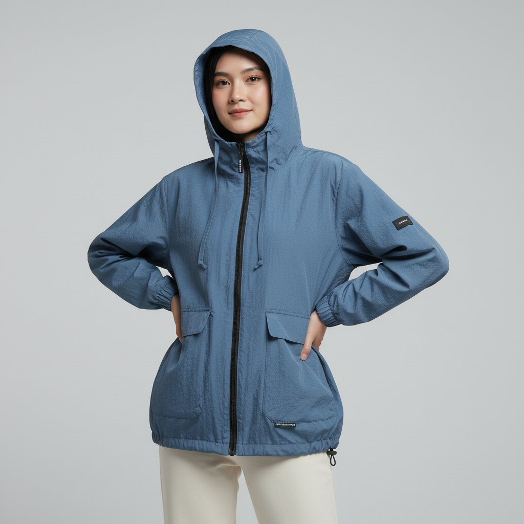 Peakglory AURACROP - Jaket Crop Parasut Olahraga Wanita Jumbo