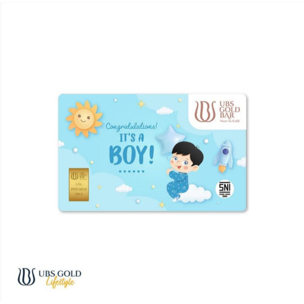 Logam Mulia UBS 1gr Gold Seri New Born Baby Boy 1 Gr