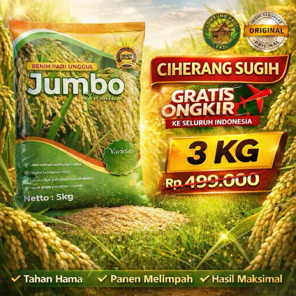 Benih padi CIHERANG SUGIH bibit padi berkualitas original jumbo premium 1-3 KG tahan hama wareng