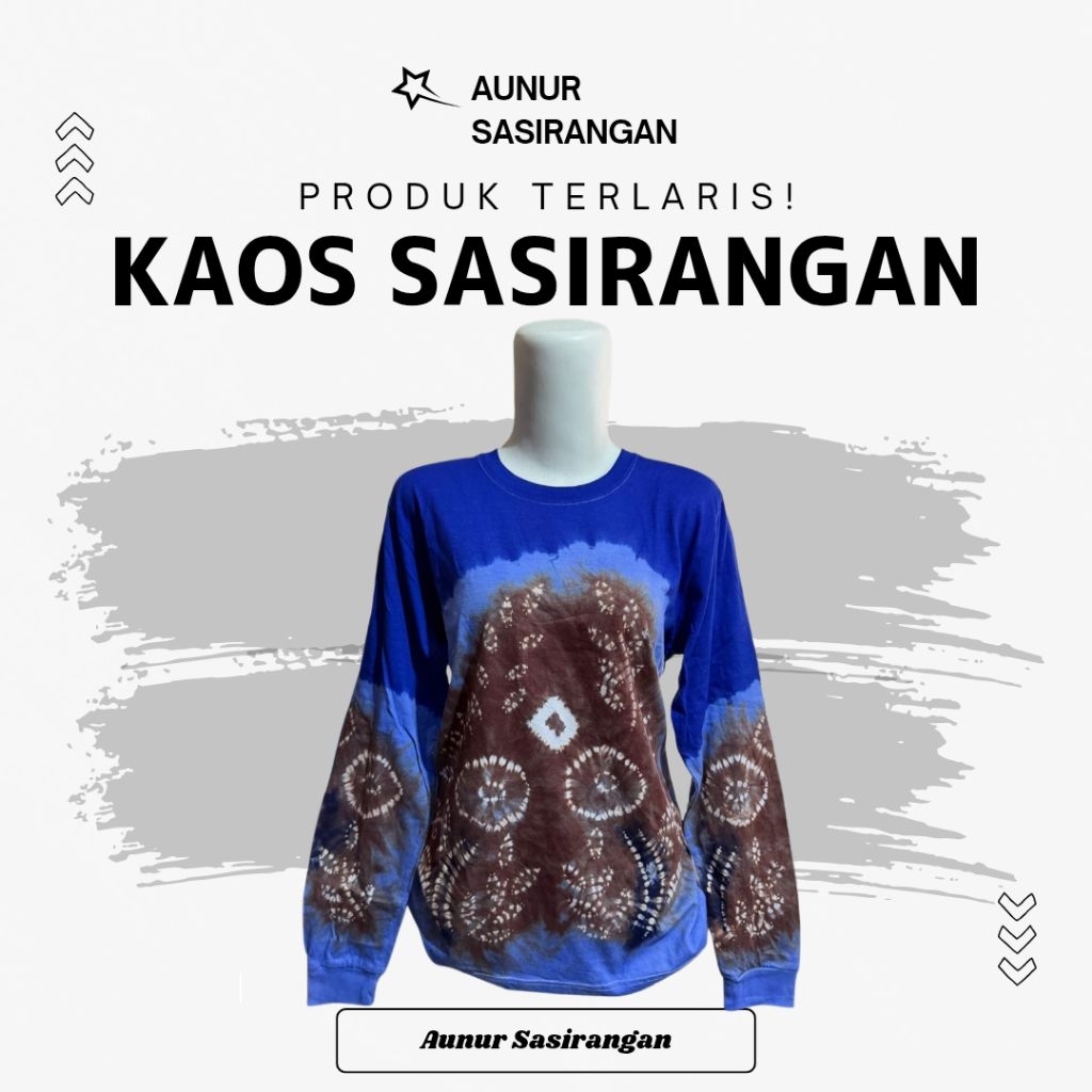 KAOS SASIRANGAN Lengan Panjang Bahan COTTON COMBED Pria & Wanita