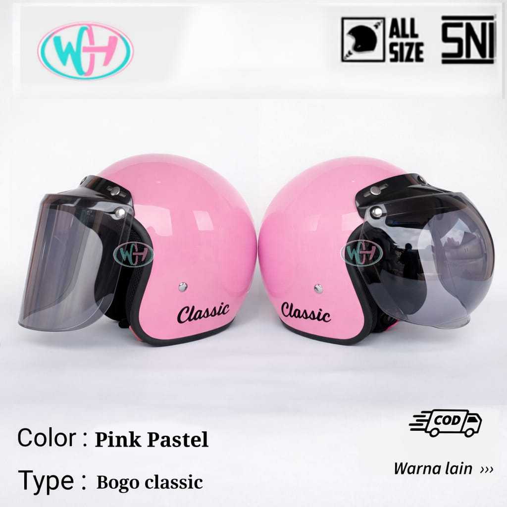 Helm Bogo Classic Dewasa SNI / Pink Pastel