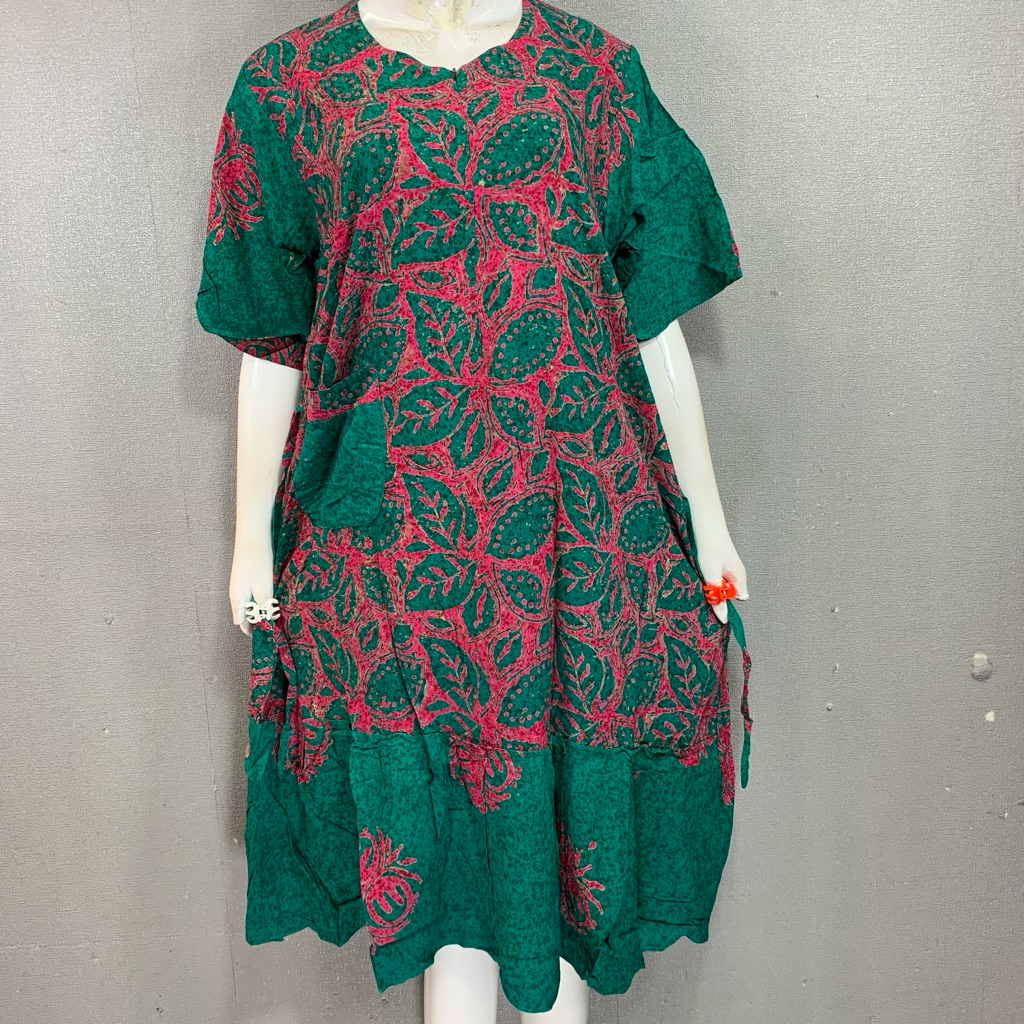 5. Daster Model Prili Rempel Batik Marina | Daster Batik Model Prili | Daster Batik Resleting Depan 