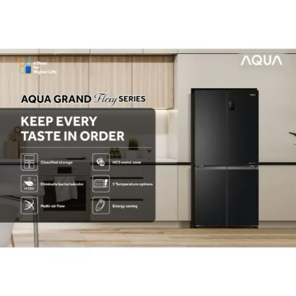 KulKas AQUA AQR-TTD546RBV Kulkas AQUA 4 Pintu Multi Door Twin Inverter