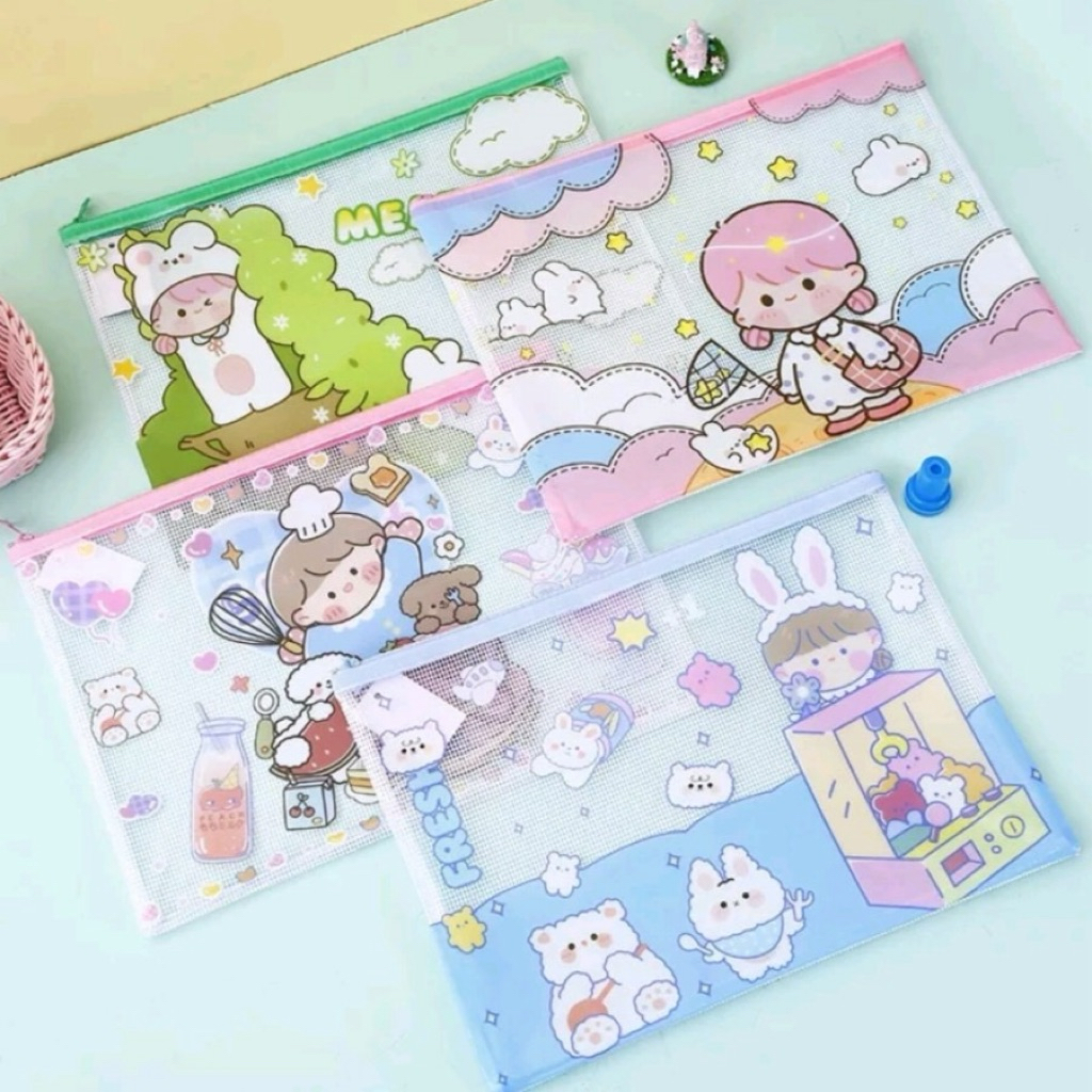 Map Binder A4 Fancy Karakter dengan Cover Selip dan Ring Besi Tebal