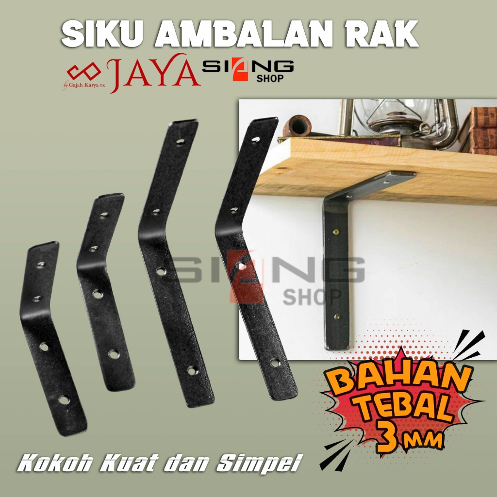 Rak Besi Siku L Ambalan Dinding Tebal Kuat