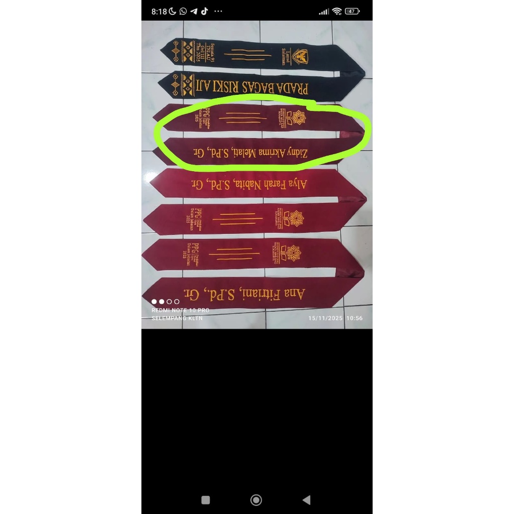 Selempang Wisuda Bordir Sarjana Eksklusif Desain Mewah Custom Bebas | Produksi Cawas Klaten