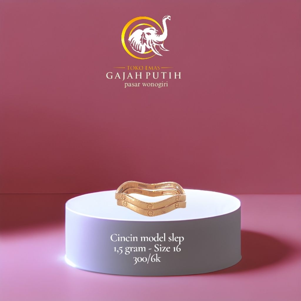 Cincin emas model slep 1,5 gram