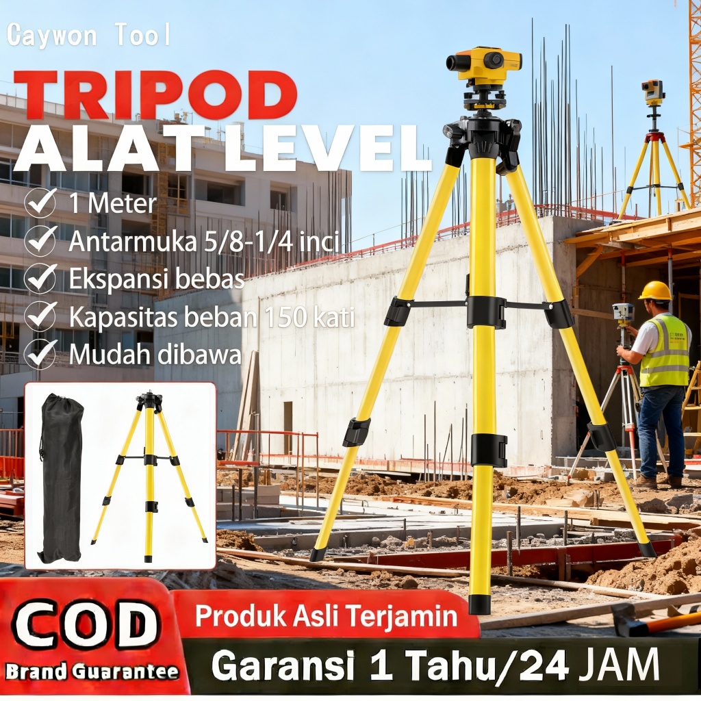 VICTool Stand Laser Level Tripod 1M untuk Waterpass Laser 2 Line 3D 4D 16 Line