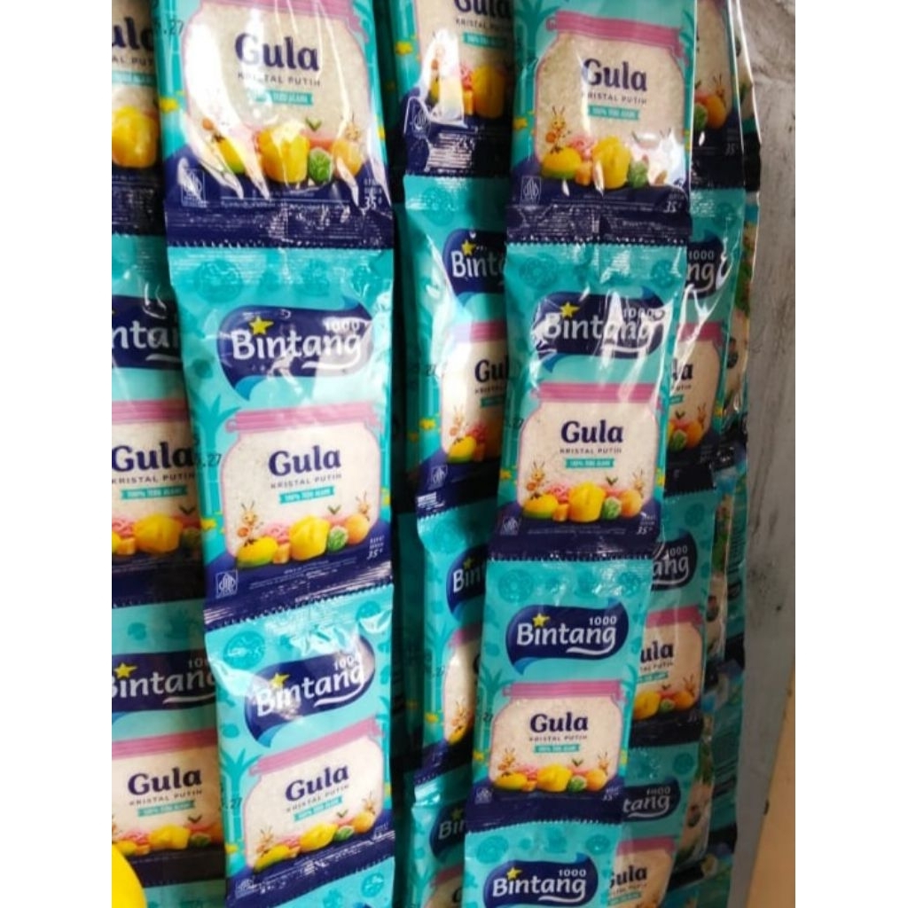 Gula Putih Renceng 1000 Bintang 35gr/pack (isi 10pcs/1 renceng)