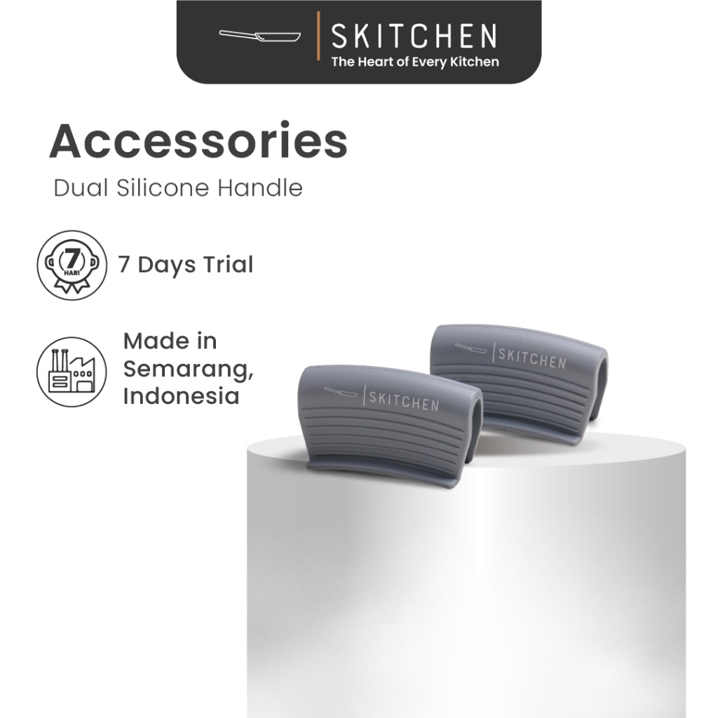 SKITCHEN Dual Silicone Handle - Pegangan Silikon Anti Panas, Anti Slip, Panci Wajan Cast Iron