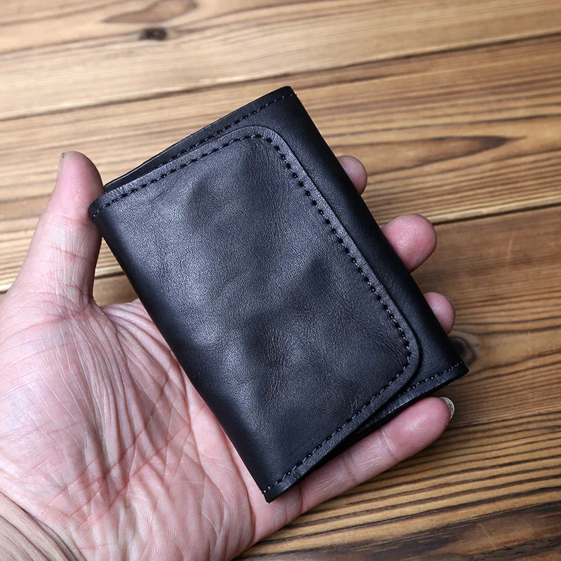 ARIEM Dompet Kartu Pria Wanita Minimalis Card Holder Leather Vintage Slim/ Dompet Mini Kulit Sapi As