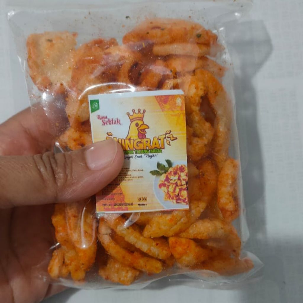 KERUPUK TULANG MUDA AYAM NINGRAT/KERUPUK TULANG MUDA AYAM RASA SEBLAK/KERUPUK PEDAS/KERUPUK RENYAH/K