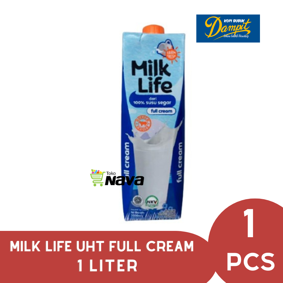 MILK LIFE UHT FULL CREAM 1 LITER / MILK LIFE UHT / FULL CREAM / MILK LIFE UHT 1 LITER