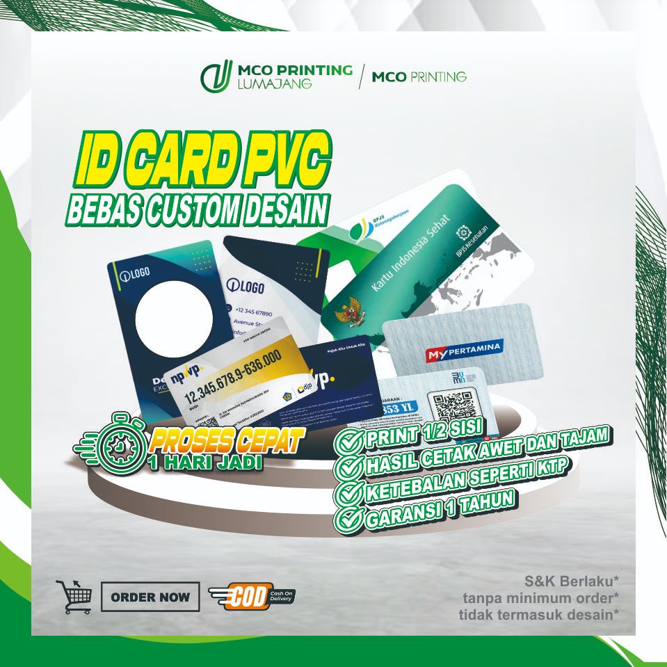 ID CARD CUSTOM 1 & 2 SISI / BAHAN PVC TEBAL 0,9 mm