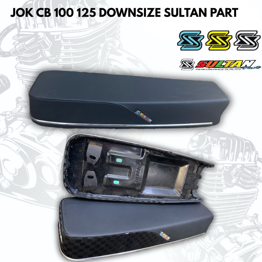 JOK CB 100 CB 125 DOWNSIZE SPON BIRU ANTI GEMBOS PLAT BESI KULIT HALUS LOGO HONDA SULTAN PART