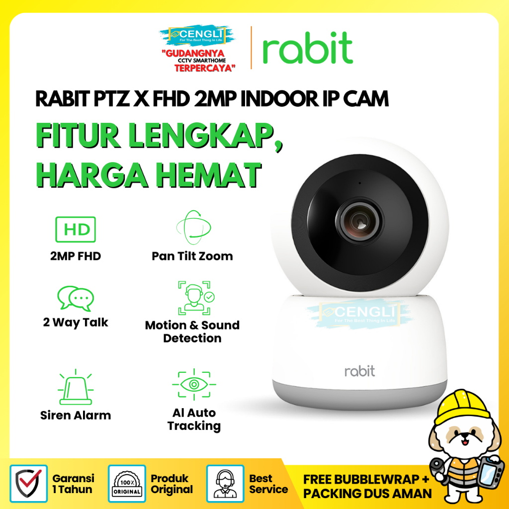 RABIT PTZ X 2MP SMART IP Camera CCTV WIFI CAMERA INDOOR FULL HD 2 MP PTZ-X