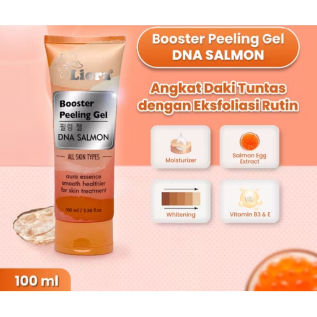 100 ml - Liora Booster Peeling Gel DNA Salmon, Mencerahkan & Melembapkan Kulit