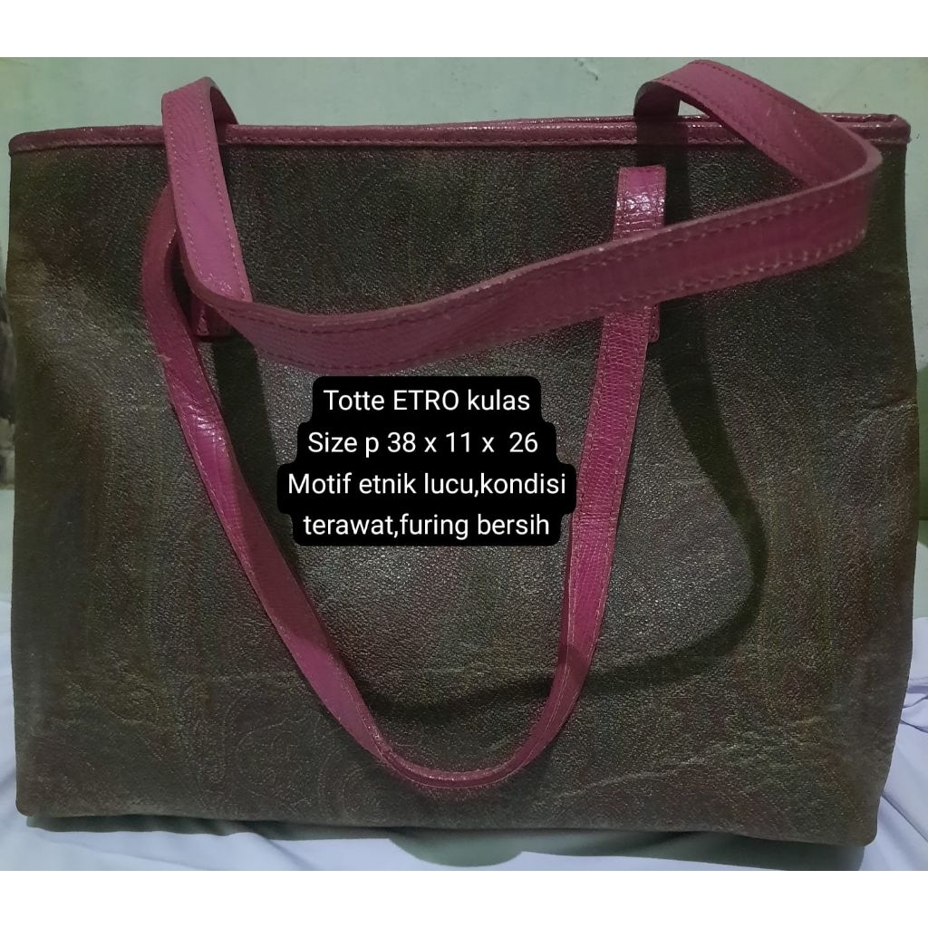 tas tote merk ETRO kulit