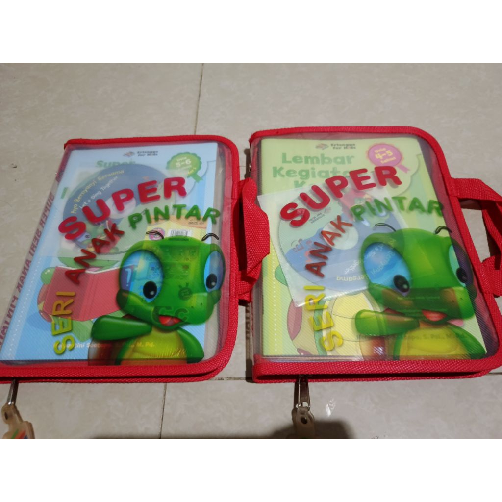 SUPER SERI ANAK PINTAR 4-5, 5-6 tahun Erlangga for kids 7 in 1, CD, tas mika