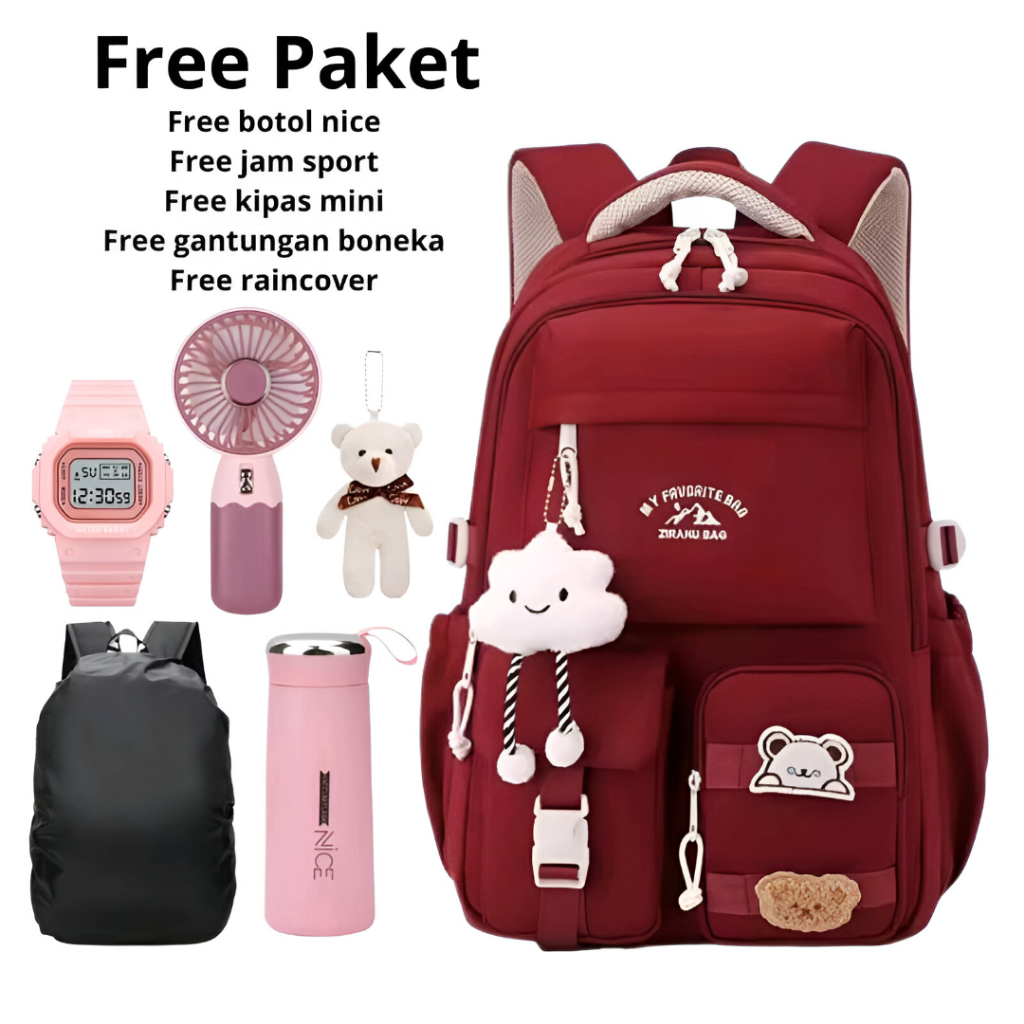 [READY] Aimilo Tas Fashion Ransel Anak Tas Sekolah Anak Perempuan Tas Anak SD/SMP Kapasitas Besar Ta