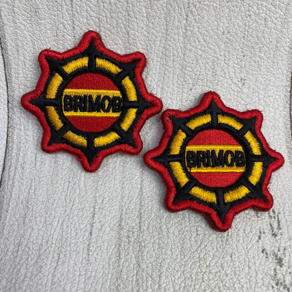 Bet Timbul RODA BRIMOB Bordir Timbul RODA GILA BRIMOB Atribut PDL Cokelat Brimob Timbul 3D