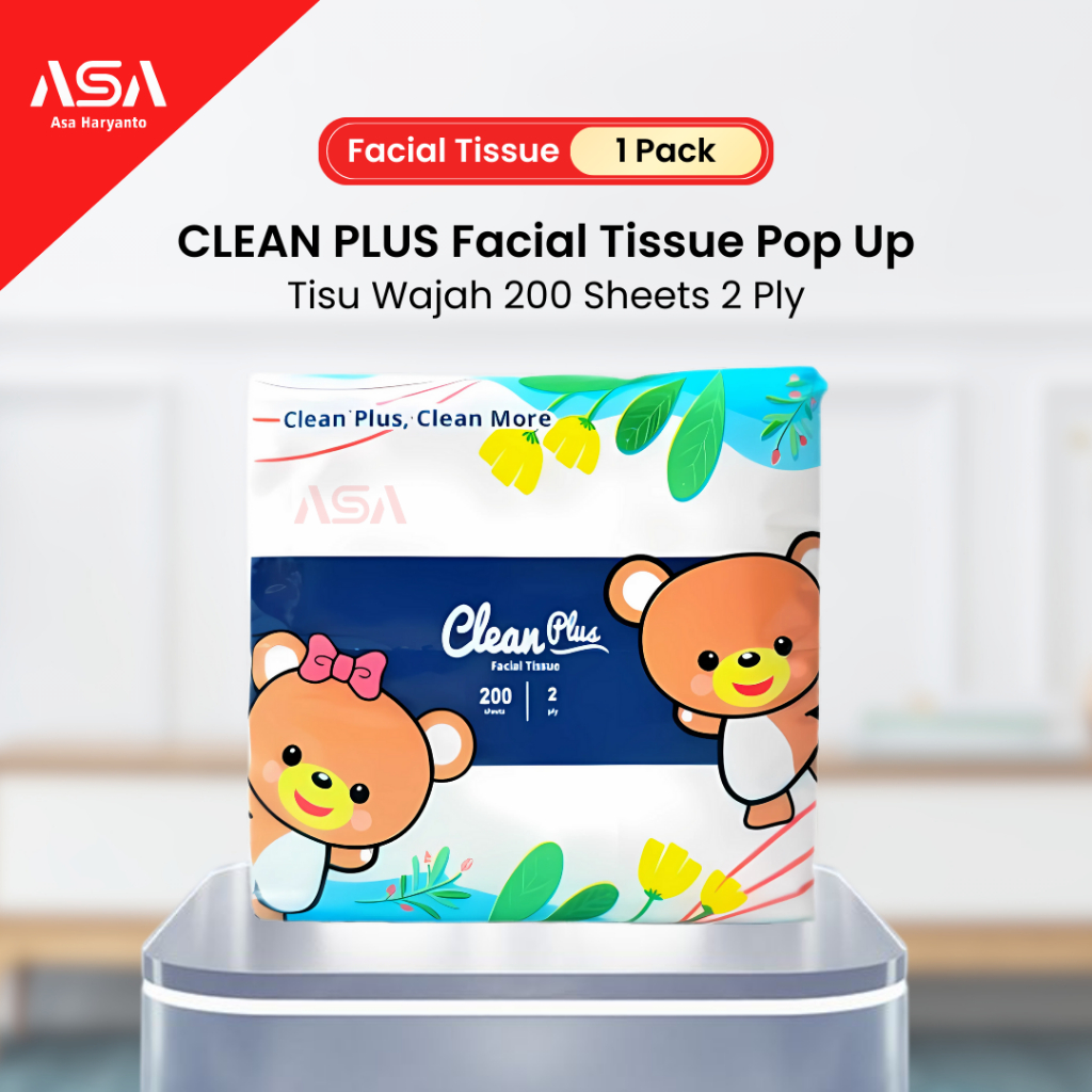 CLEAN PLUS Pop Up Tissue 200 Sheets 2 Ply - Tisu Pop Up