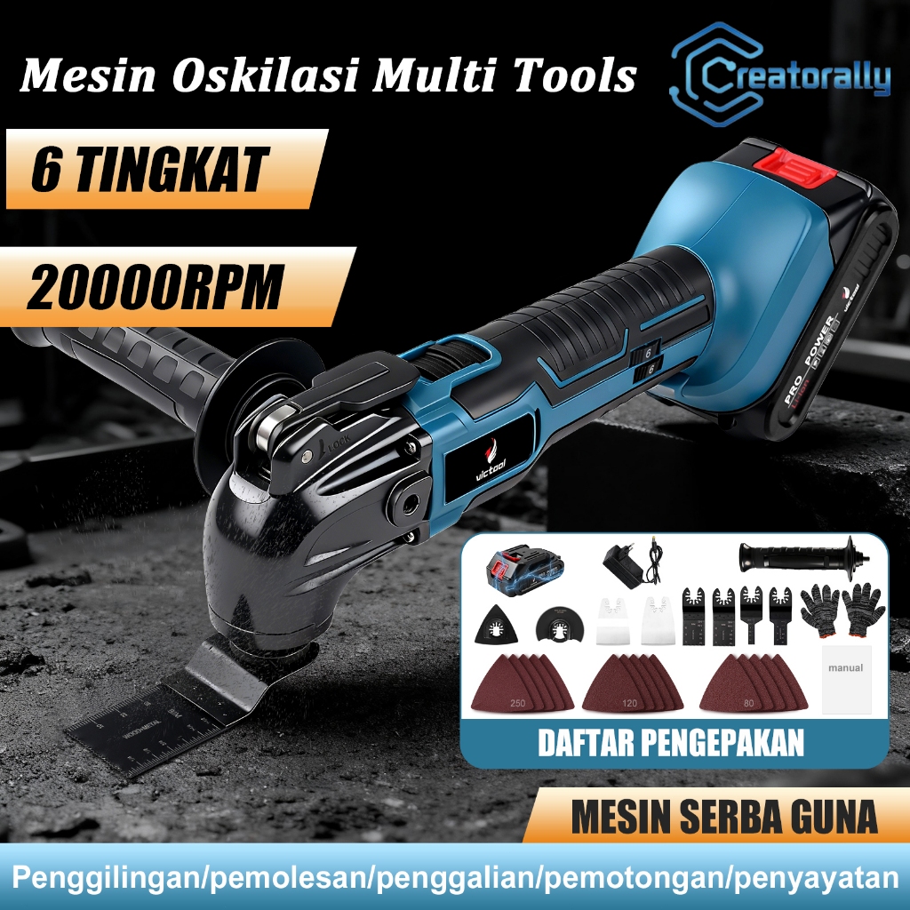 Mesin Oskilasi Multi Tools  Multifungsi Tools Set Cordless