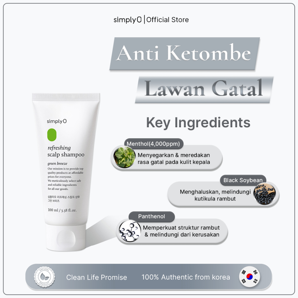 SimplyO Refreshing Scalp Shampoo (Green Breeze) 100ml