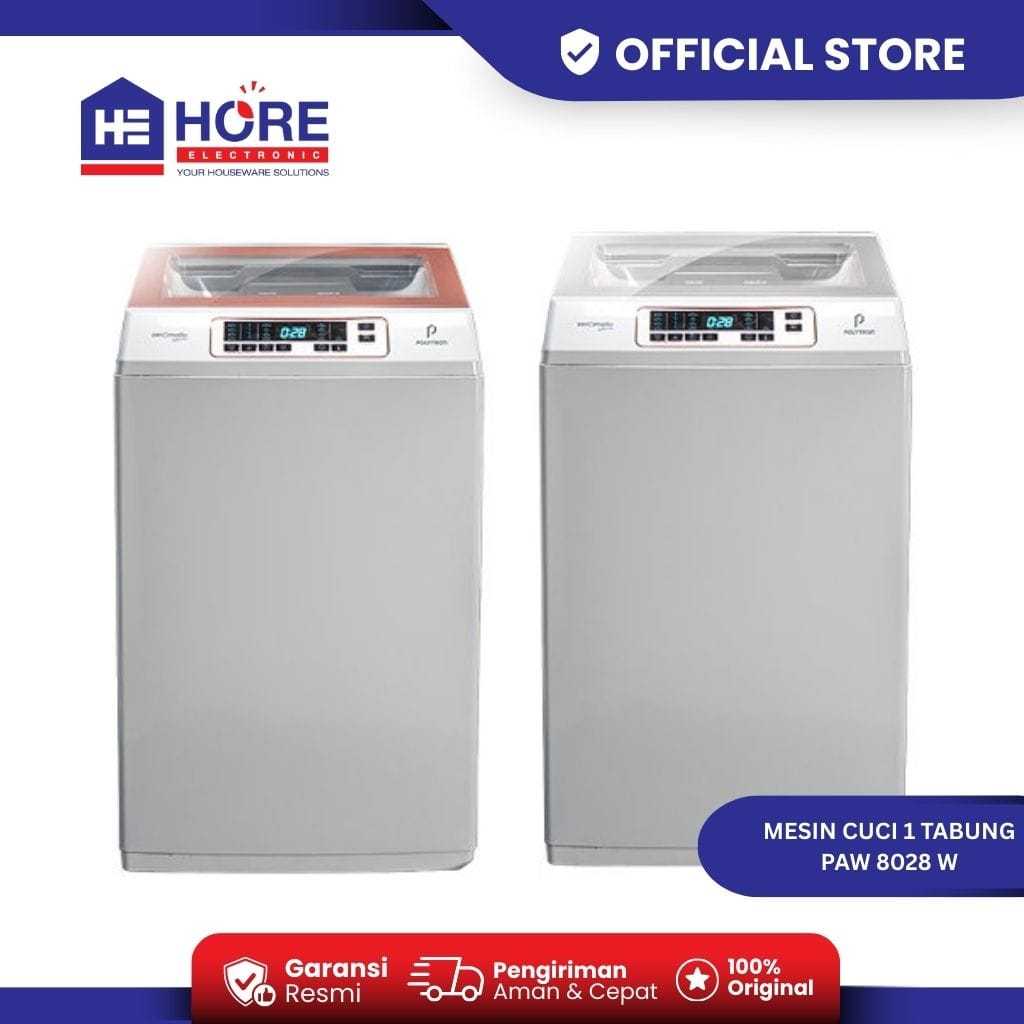 MESIN CUCI POLYTRON PAW 8028W / POLYTRON MESIN CUCI 1 TABUNG TOP LOADING PAW 8028W [8KG]
