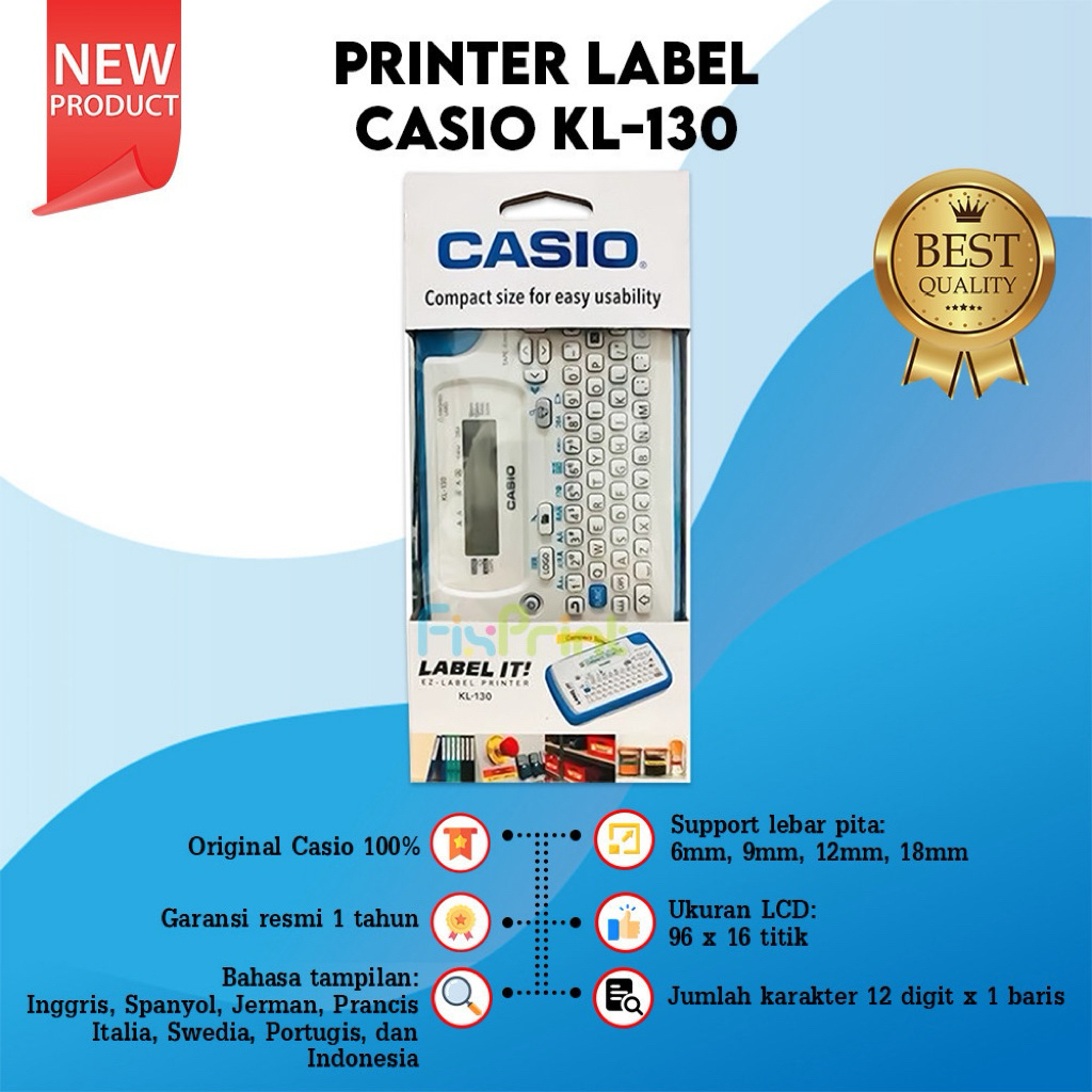 Mesin Label Printer Compact Casio KL-130 Label It KL 130