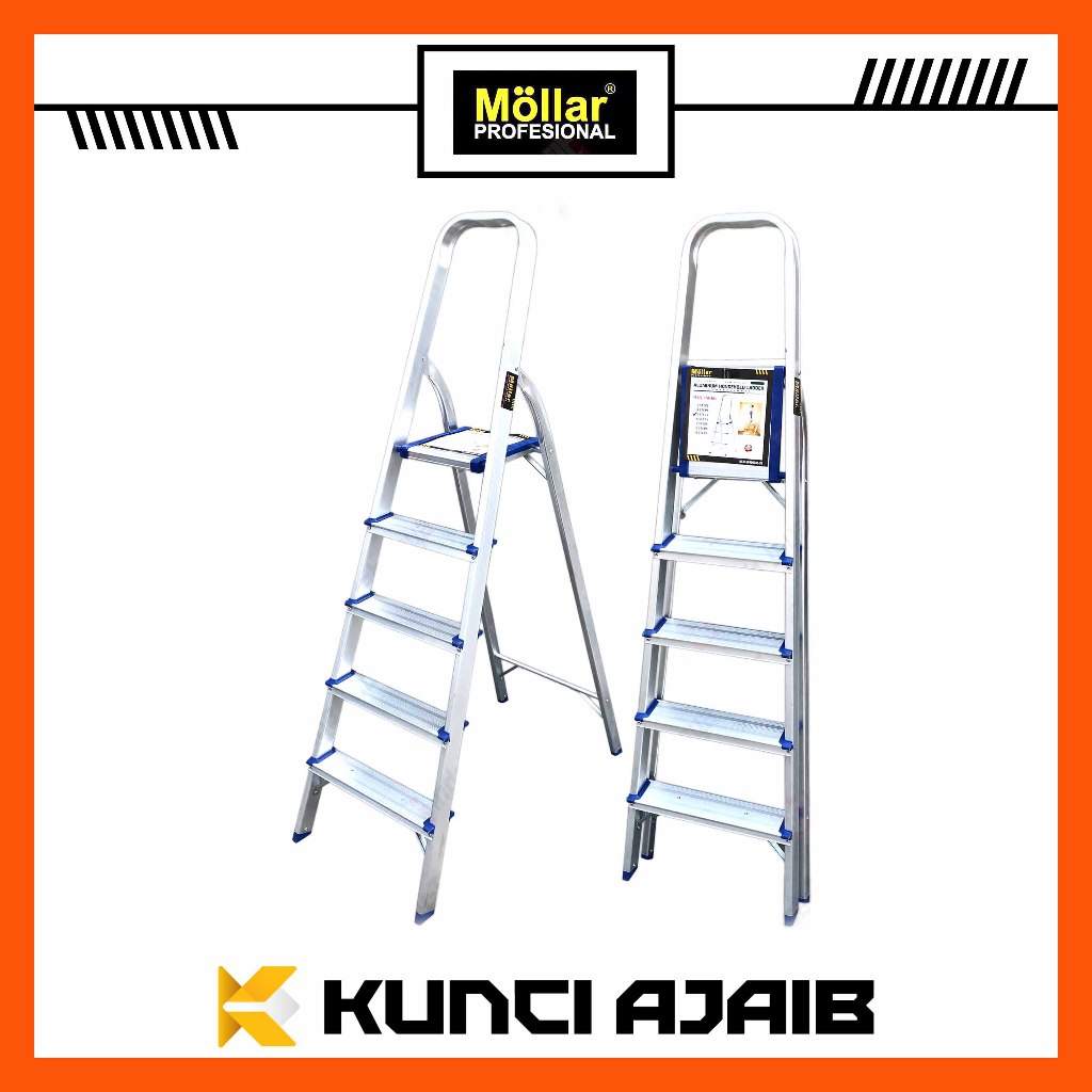 MOLLAR Tangga ALUMUNIUM 5S 5 Step - Tangga Lipat Rumah Ladder