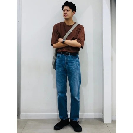 GU - CELANA PANJANG JEANS STRAIGHT UNISEX/PRIA