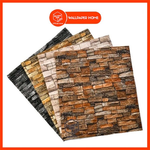 WALLPAPER HOME OFFCIAL STORE - Wallpaper Dinding 3D Foam Pola Bata Merah 70x70cm(Tebal 4.5mm) High Q