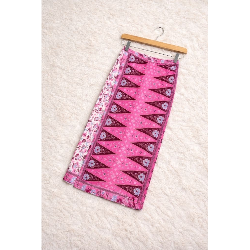 Rok Tumpal Sogan Betawi Bawahan Kebaya Modern Wanita/Rok Span Batik Pink Jumbo Wanita