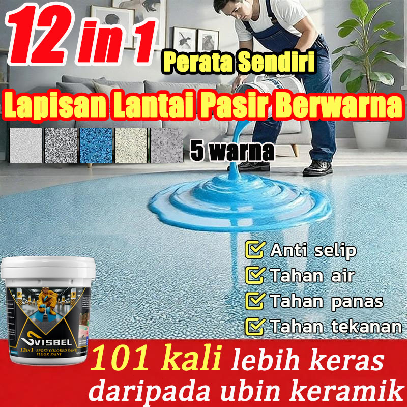 Cat lantai rumah epoxy warna pasir cat lantai Tahan Air Anti-selip Imitasi Marmer Cat Rumah Tangga D
