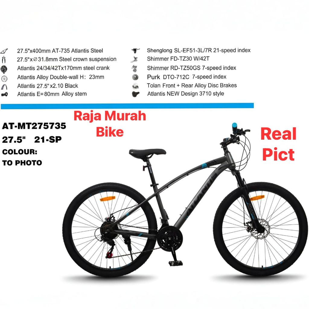 Sepeda Gunung Mtb 27,5 Inch Atlantis 735 21 Speed Sepeda Gunung Atlantis 735 Terbaru