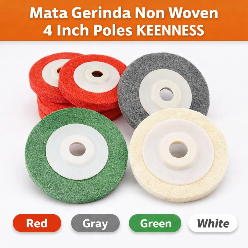 Mata Gerinda Non Woven 4" Inch 9P Grit #240 H&L Busa Poles Stainless