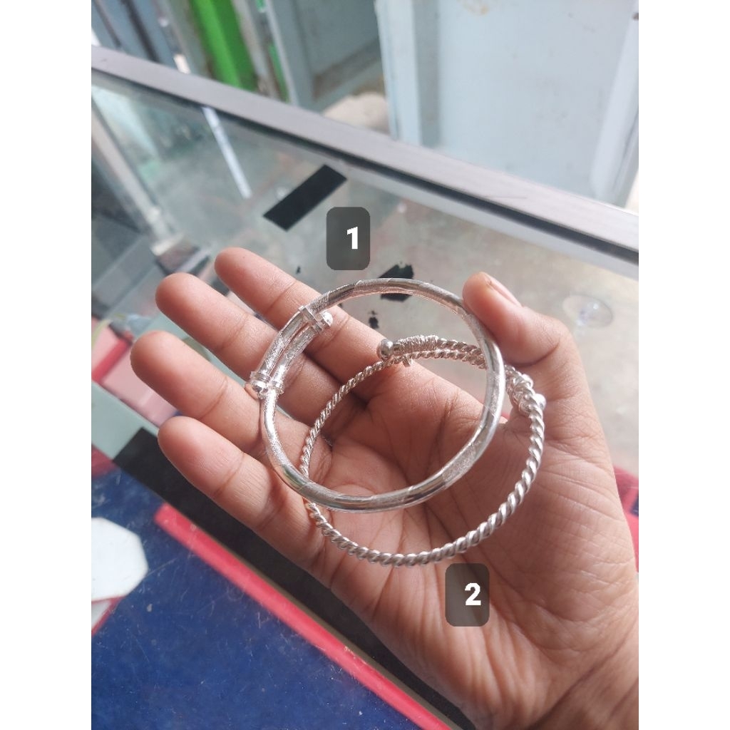 Gelang keroncong perak handmade bisa di adjust