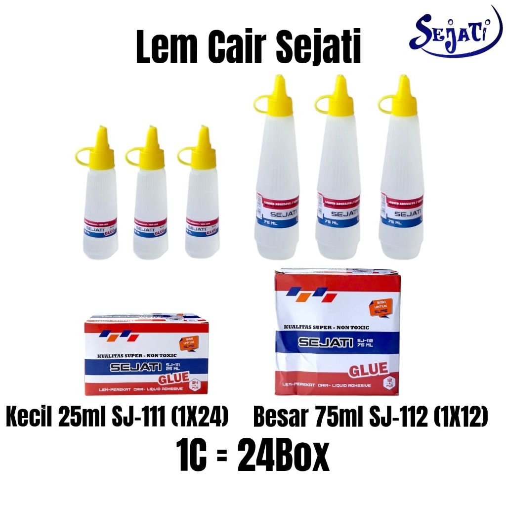 (1 pcs) LEM KERTAS SEJATI / LEM SLIME / LEM KERTAS / LEM CAIR / LEM BENING