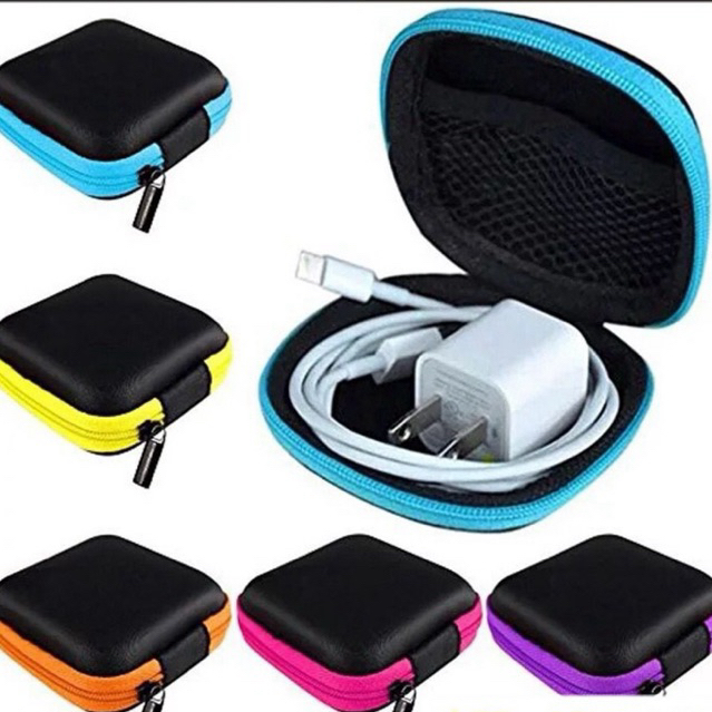 Dompet Headset & Koin Petak Pouch Penyimpanan Charger Mini Case Organizer Kabel Headset Bluetooth Ko